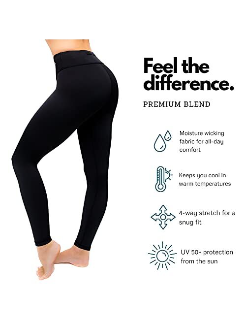 CompressionZ High Waisted Women's Leggings - Compression Pants for Yoga Running Gym & Everyday Fitness