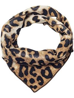QUARKERA Leopard Print Hair Scarfs Cheetah Bandana Animal Neck Scarves for Women