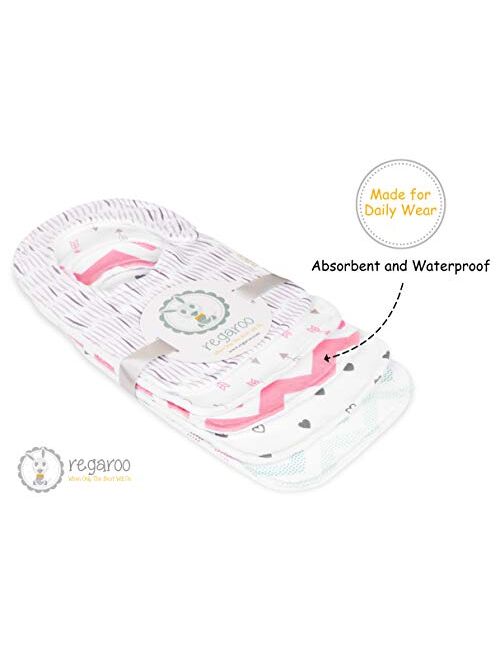 The Ultimate Waterproof Baby Bib by Regaroo - Triple Layer with Softest, Cotton Front & Back Plus Waterproof Inner Layer