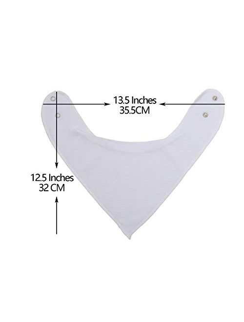 Cotton White Bandana Drool Bibs for Baby Girl Boys for Drooling and Teething for 8 Pack