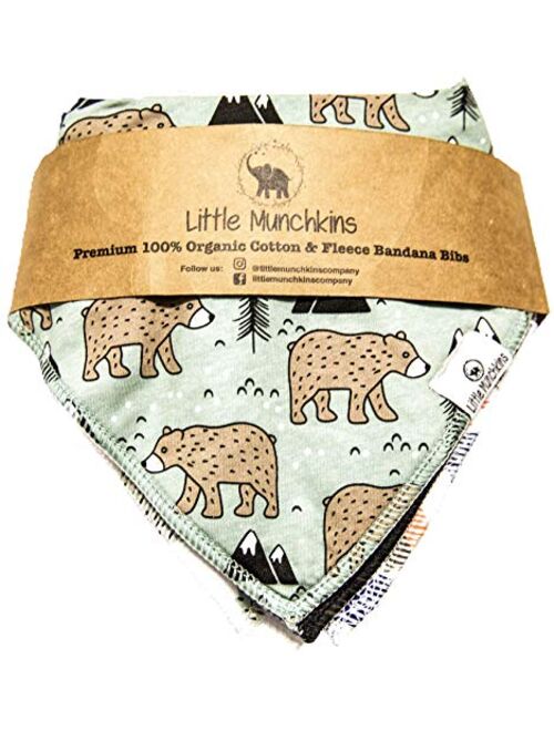 Little Munchkins Woodland 10-Pack Baby Bibs, Baby Bandana Drool Bibs for Boys Girls, 100% Organic Cotton, Animals, Unisex 10 Pack Baby Shower Gift Set for Teething and Dr