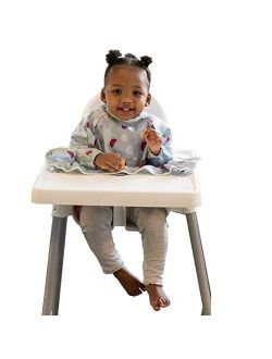 New Tidy Tot Cover & Catch Waterproof Bib attaches to highchair NO More Gaps ! Long Sleeve Coverall Baby weaning bib for BLW Baby led weaning