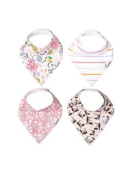 Copper Pearl, Baby Bandana Drool Bibs for Drooling and Teething 4 Pack Gift Set