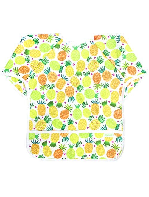 Wegreeco Baby Bib, Toddler Children's Leak-Free Baby Bib with Sleeves, Washable/Lightweight/Wipeable (6-24 Months) Baby Bib Shirt with Pocket