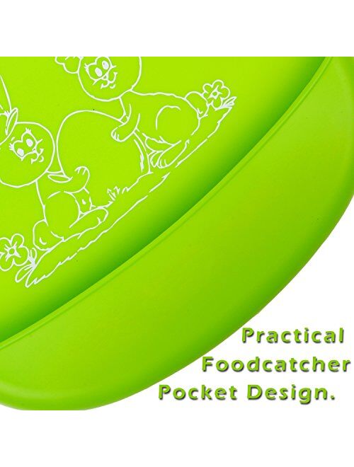 Bonim Baby Bibs for Boys Girls Waterproof Silicone Bib with Pocket Toddler, Set of 3 Colors