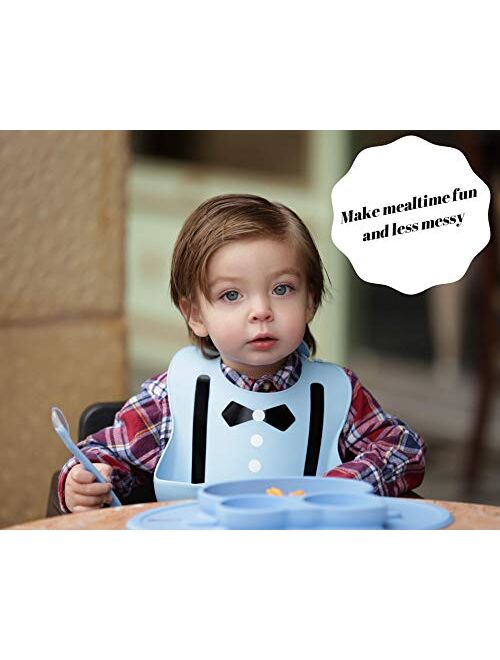 Waterproof Bibs for Toddlers - Silicone Baby Bib Easy to Clean Feeding Bib - Soft, Comfortable, and Adjustable - Fits Up to 6 Years Old