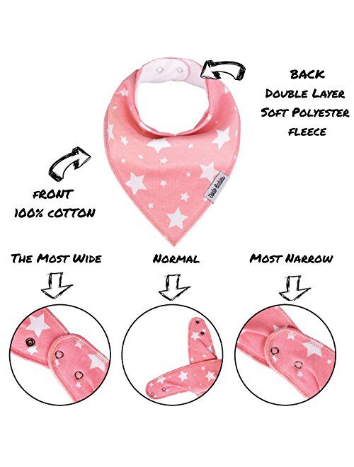 BabyBandana DroolBibs by Dodo Babies For Girls + 2 Pacifier Clips + Pacifier Case in a Gift Bag, Pack of 4 Premium Quality, Excellent Baby Shower / Registry Gift