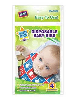 Mighty Clean Baby Disposable Baby Bibs 24 Count