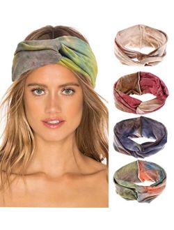 Boho Headbands for Women Knot Headbands Turban Headwraps Criss Cross Head Wrap Hair Band Yoga Running Twisted Hairband Hair Accessories for Women Girls