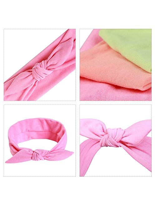 12pcs Solid Color Women Headbands Headwraps Hair Band Cotton Stretchy Turban Bows Accessories for Women Fashion Sport