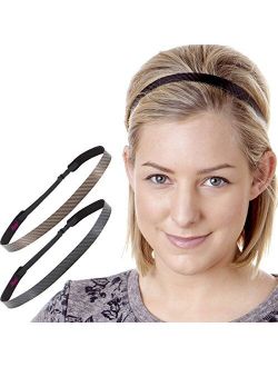 Hipsy Women's Adjustable NO Slip Skinny Tech Sport Headband Multi Packs