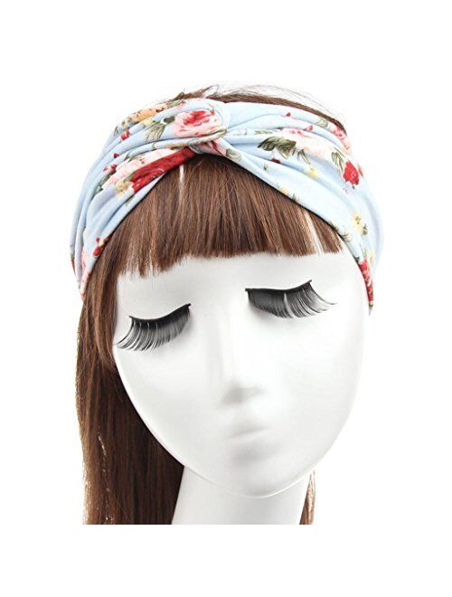 Ever Fairy Women Elastic Turban Head Wrap Headband Twisted Hair Band