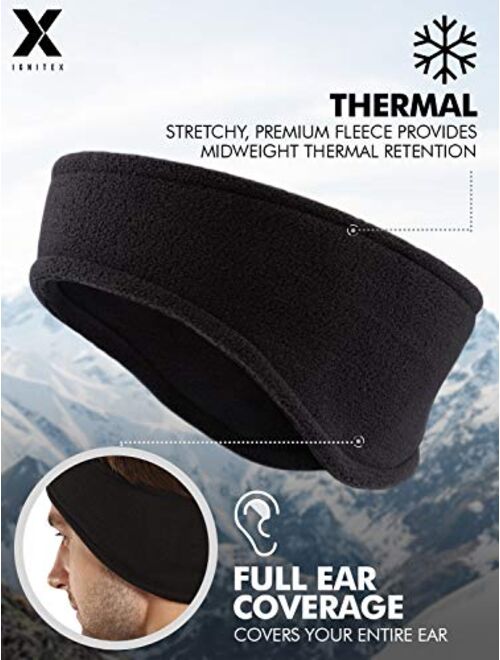 IGN1TE Ear Warmer Headband - Winter Fleece Ear Cover for Men & Women - Warm & Cozy Cold Weather Ear Muffs for Running, Cycling, Sports & Daily Wear - Soft & Stretchy Earm