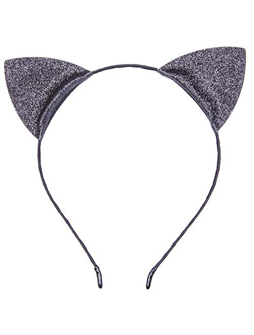 CAKYE Christmas Headband Glitter Antlers Cat Ears Holiday Cosplay Party Costume