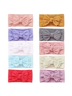 Baby Girl Headbands and Bows Classic Knot Nylon Headwrap Super Soft Stretchy Nylon Hair bands for Newborn Toddler, Children