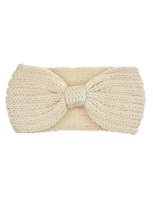 DRESHOW 6 Pack Crochet Turban Headband for Women Warm Bulky Crocheted Headwrap