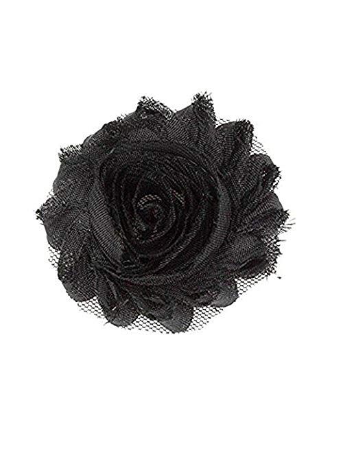 BERON 26 Pair 52pcs 2.5 Inch Chiffon Fabric Rose Flower Shabby Flowers Headband Flower, AIHB001