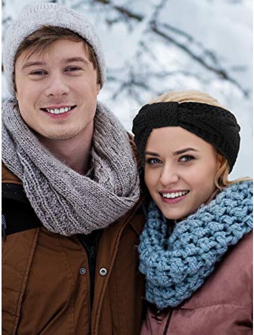 4 Pieces Cable Knit Headband Crochet Headbands Plain Braided Head Wrap Winter Ear Warmer for Women Girls