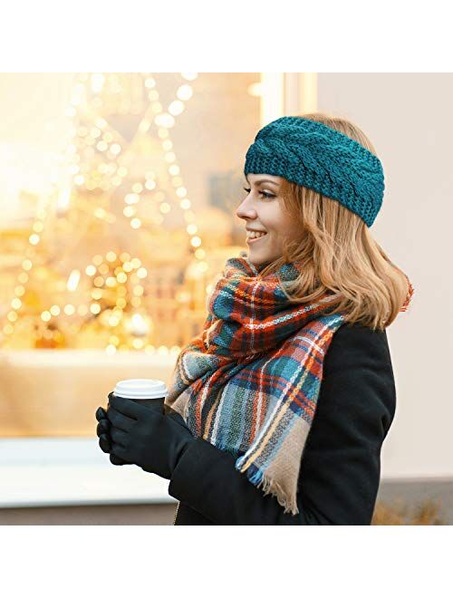 3 or 6 Pieces Headband Women's Cable Knitted Hairband Winter Chunky Ear Warmer (Assorted Color, 6 Pieces)