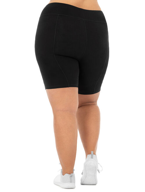 Athletic Works Women's Plus Size Cotton Blend Core Bike Short