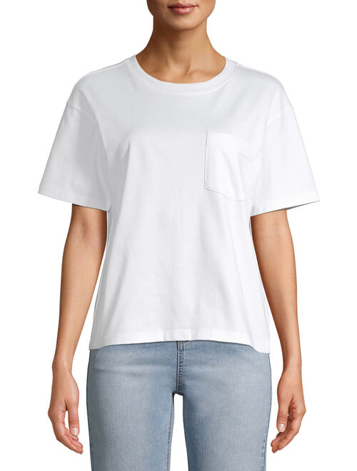 Time and Tru Women's Pima Cotton Boyfriend T-shirt