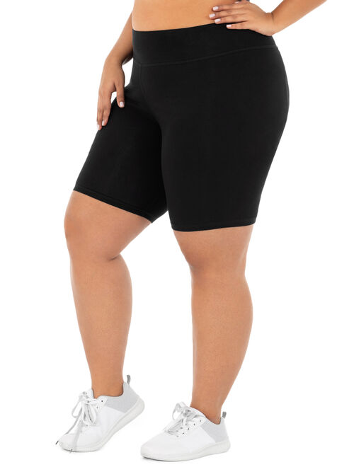 Athletic Works Women's Plus Size Active 2-Pack Bike Shorts Bundle