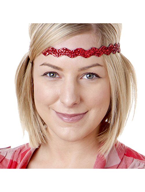 Hipsy Women's Adjustable NO SLIP Bling Glitter Headband Multi Gift Packs