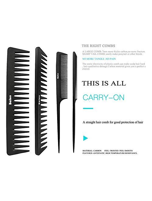 4Pcs Paddle Hair Brush, Detangling Brush and Hair Comb Set for Men and Women, Great On Wet or Dry Hair, No More Tangle Hairbrush for Long Thick Thin Curly Natural Hair