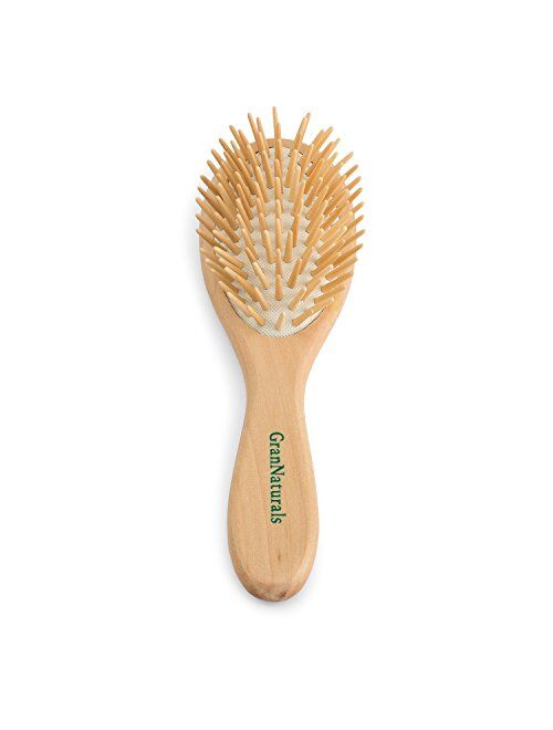 GranNaturals Detangling Wooden Bristle Oval Hair Brush | Length: 8.75" Width: 2.75"