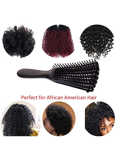 Detangling Brush for Black Natural Hair and Curly Hair,Soft Detangling Comb Detangler Hair Brush for African American 3c/4b/4c Hair,Afro hair,Thick Hair,Wavy Hair or Fine