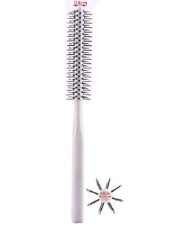 Small Mini Plastic Round Hair Styling Brush with Nylon Bristle for Short Hair Blow Drying, 1 Inch Diameter Barrel (1 Brush)