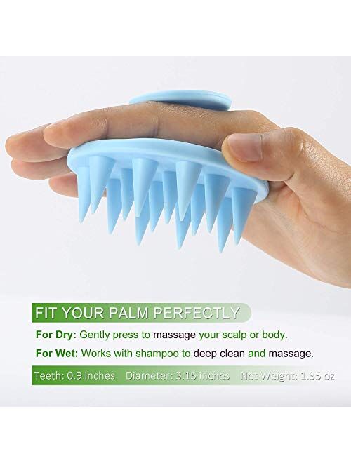 BESTOOL Hair Scalp Massager Shampoo Brush with Soft Silicone Bristle, Scalp Scrubber Exfoliating for Women, Men Dandruff Treatment, Hair Growth and Stress Release