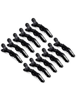 Hair Tamer Black Croc Hair Styling Clips - 12 Pack