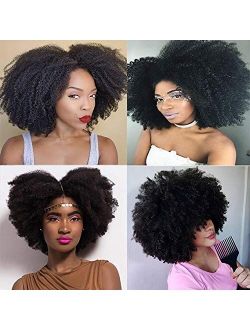 Saga Queen Brazilian Afro Kinky Curly Clip In Hair Extensions 9pcs 20clips 120g/pck Brazilian Virgin Remy Human Hair Afro Clip Ins Natural Black Color