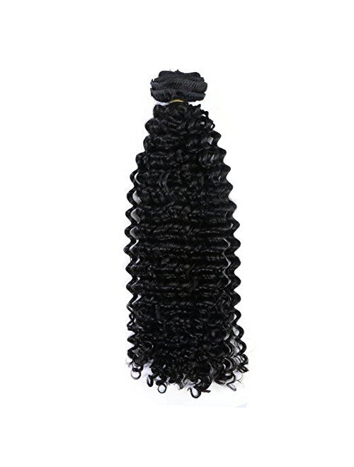 Clip in Human Hair Extensions Afro Jerry Curly 3B 3C Real Hair Clip in Extensions For Black Women Natural Black Color 100% Brazilian African American Hair Extensions
