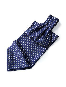 Stripe Check Cravat Ascot Tie for Men Wedding Party Cravat Scarf