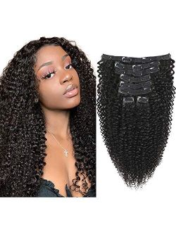Sibaile Clip in Hair Extensions, Real Thick, Double Weft, 8A Virgin Remy Human Hair, Clip ins for Women, Natural Color 120g 8Pcs/Set with 18 Clips