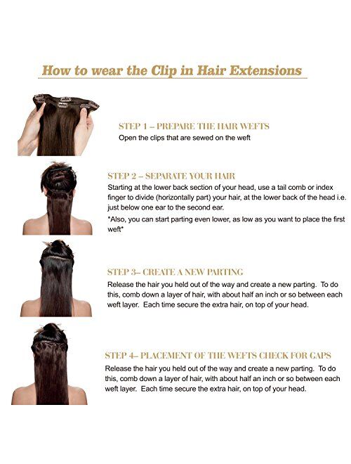 Clip in Human Hair Extensions Straight Human Hair with Clips
