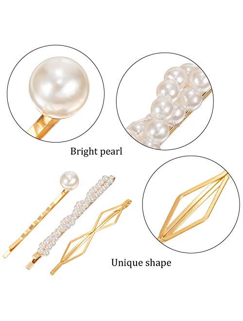 17 Pieces Hair Clip Geometric Hair Pins Metal Hairpin Hair Styling Jewelry Hair Clamps Accessories for Girl Women Weddings Parties