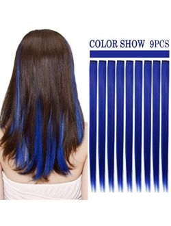 Rhyme Straight Color Clip in/On Hair Extensions for Girls and Kids