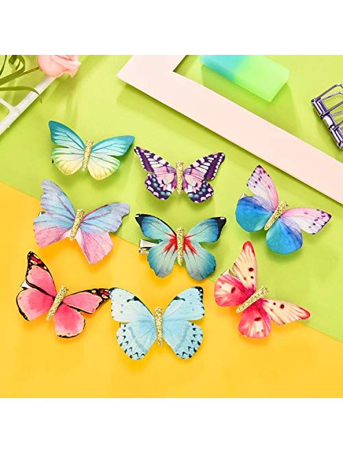 16 Pieces Butterfly Clips Baby Hair Clips Butterfly Glitter Barrette for Women Girl and Infant