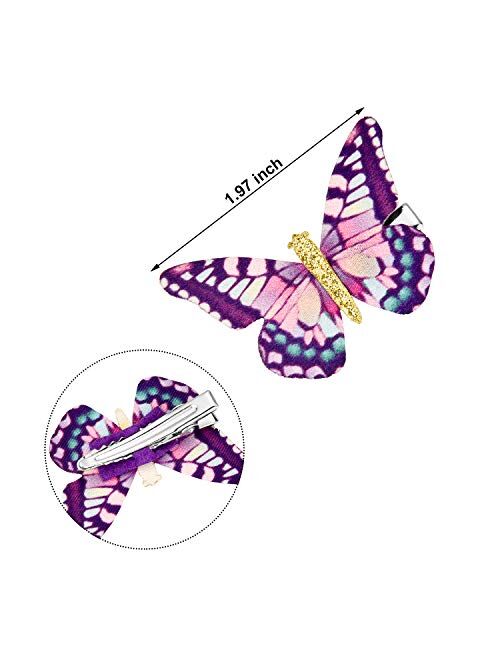 16 Pieces Butterfly Clips Baby Hair Clips Butterfly Glitter Barrette for Women Girl and Infant