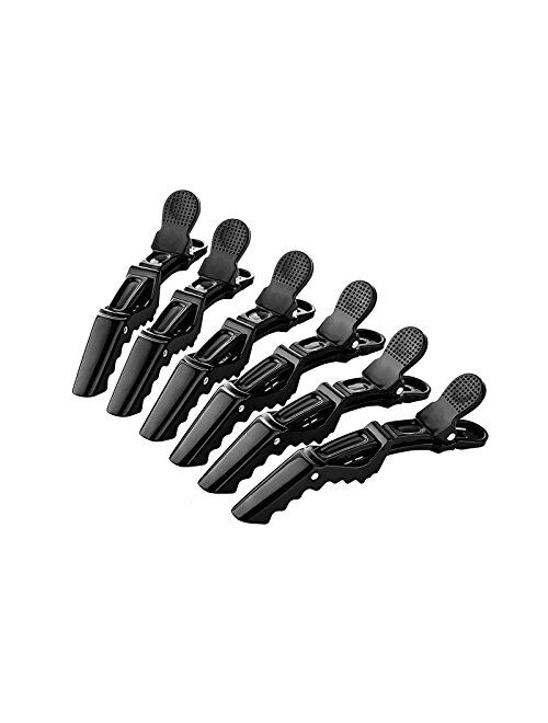 BEINY 6Pcs Plastic Non Slip Hair Clips - Professional Hairdressing Styling Sectioning Clips - Salon Alligator Clips for Thick Hair - Haircut Accessories Hairgrips for Wom
