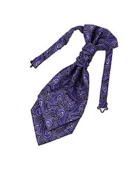 Epoint Men's Fashion Pre-tied Ascot Tie Paisley Pre-tied Cravats for Business Caual, Hanky Set, Come in a Gift Box