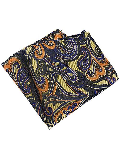 MOHSLEE Mens Luxury Paisley 3 Pack Cravat Silk Ascot Scarf Tie Pocket Square Set