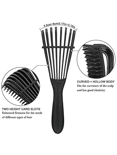 2 Pieces Detangling Brush for Afro America/African Hair Textured 3a to 4c Kinky Wavy/Curly/Coily/Wet/Dry/Oil/Thick/Long Hair, Knots Detangler Easy to Clean