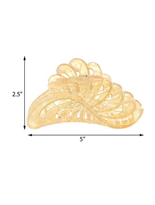 5 inch Large Jaw Clip Hair Claw with leaf design (Motique Accessories)