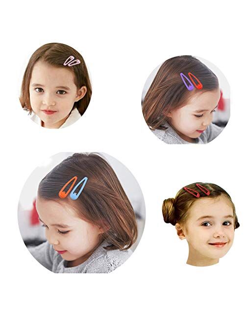 100Pcs 2 Inch Metal Snap Hair Clips for Girls No Slip Grip Metal Barrettes for Toddler Girls Teens Children Kids Women Adults