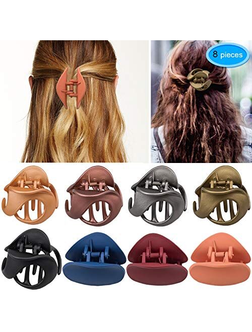 Hair Claw Clips 8 Colors, EAONE Stylish Jaw Clips Non Slip Hair Clip Clamps Styling Accessories Box Packaged for Mother's Day Gift Women Girls, 8 Pieces