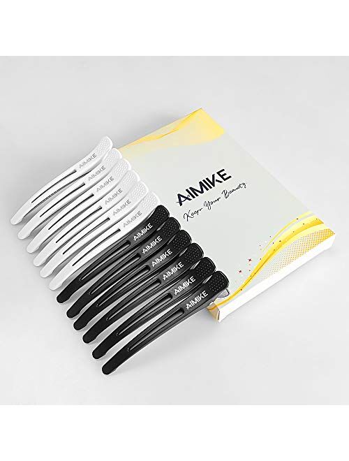 AIMIKE Round Brush with Bristles, Nano Thermal Ceramic & Ionic Tech Hair Brush and Clips